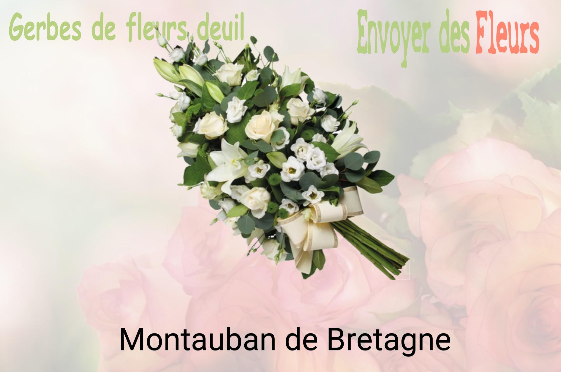 Gerbe de fleurs de deuil livrée à Montauban-de-Bretagne